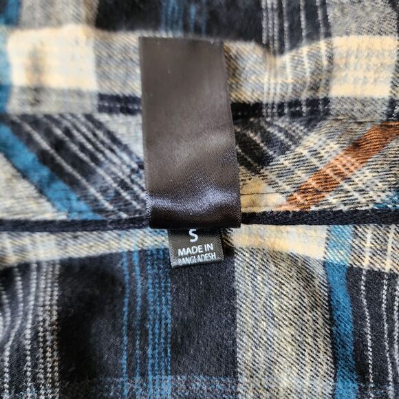 Burnside Flannel Long Sleeve Button Down Plaid Men Shirt Size S - Picture 3 of 13